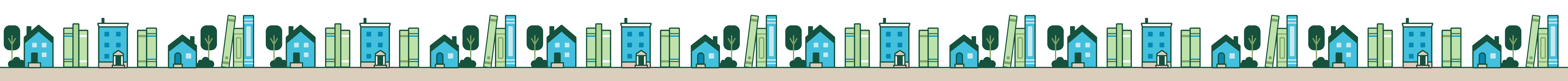 Books and houses illustration